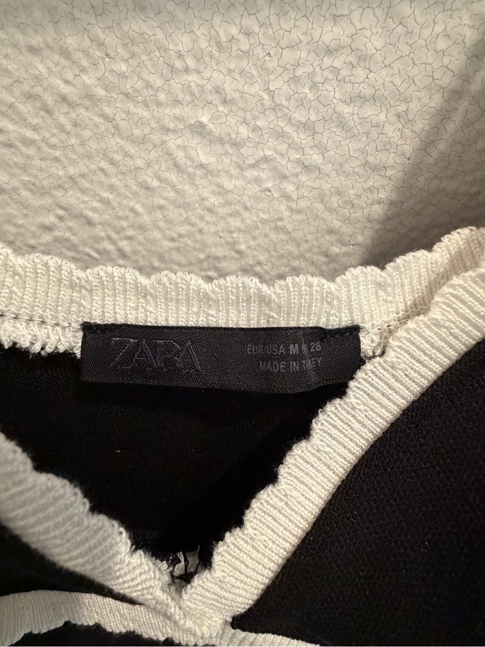 Black Zara Midi Dress with White Trim - Picture 3 of 3